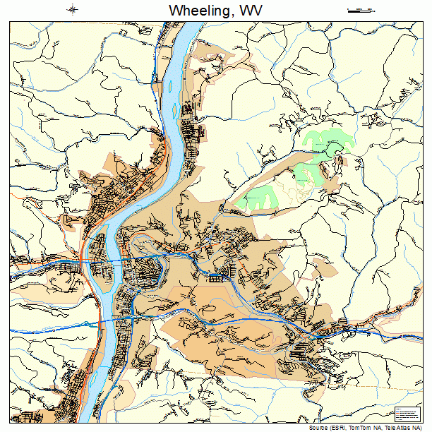 Wheeling, WV street map