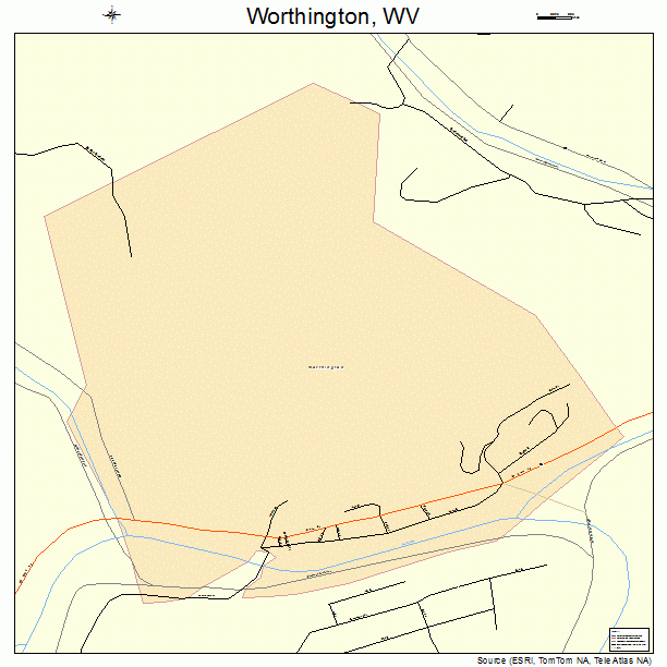 Worthington, WV street map