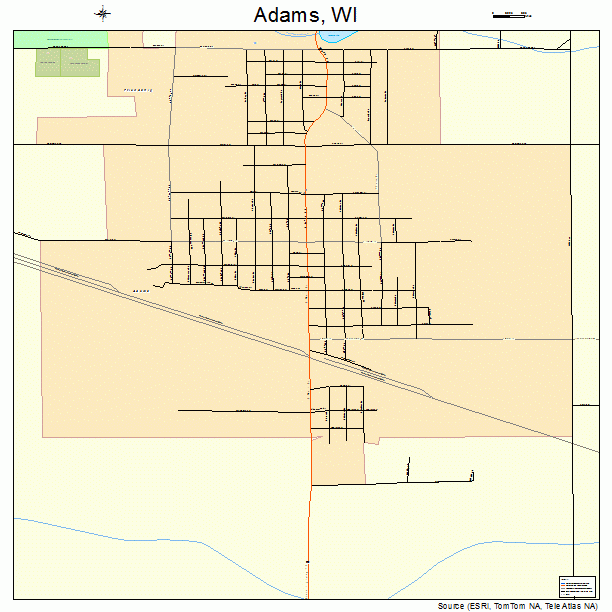 Adams, WI street map