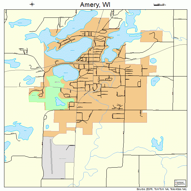 Amery, WI street map