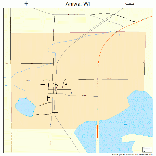 Aniwa, WI street map