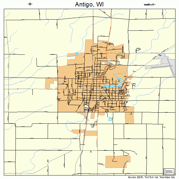 Antigo, WI street map