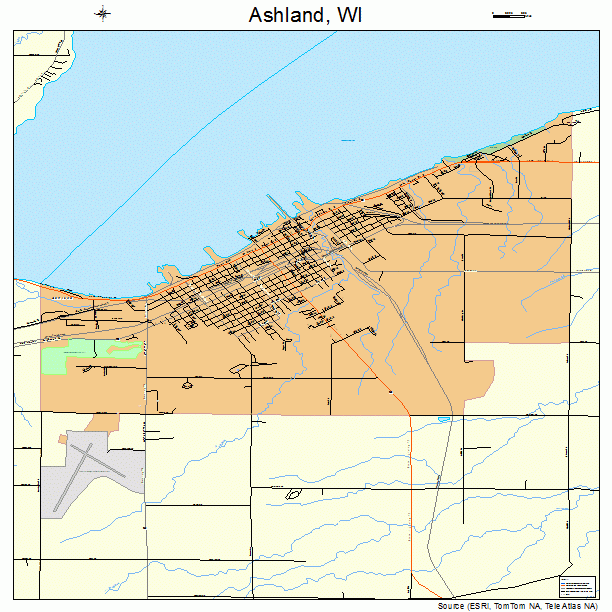 Ashland, WI street map