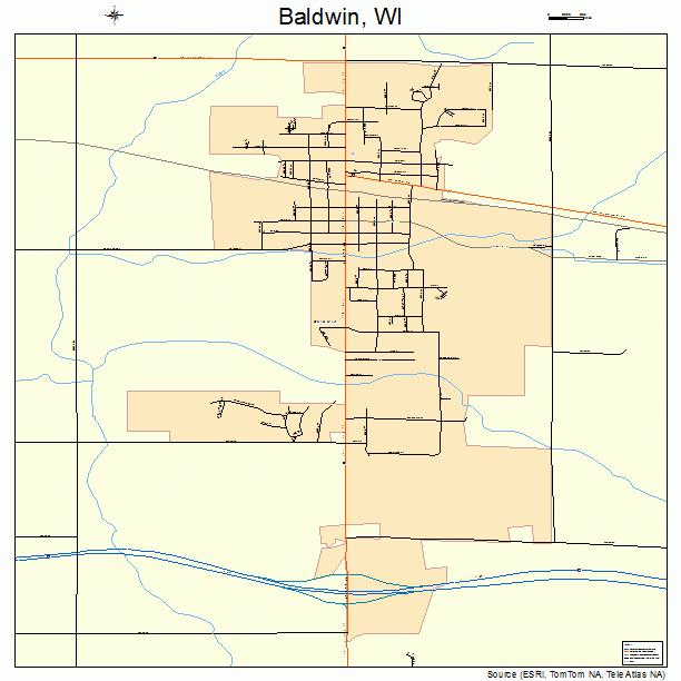 Baldwin, WI street map