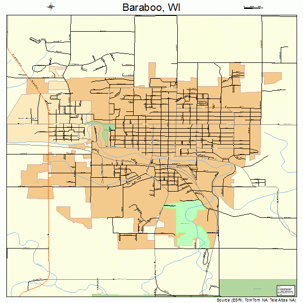 Baraboo, WI street map