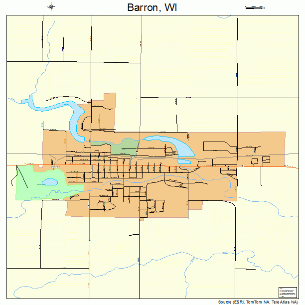 Barron, WI street map