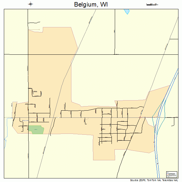 Belgium, WI street map