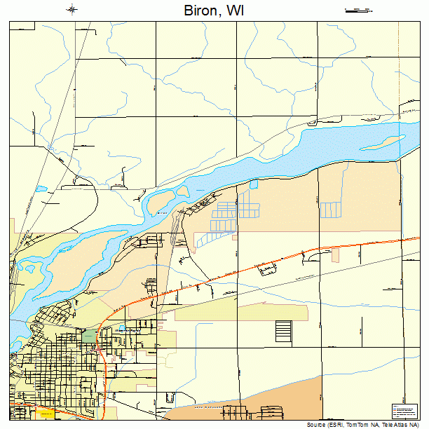 Biron, WI street map