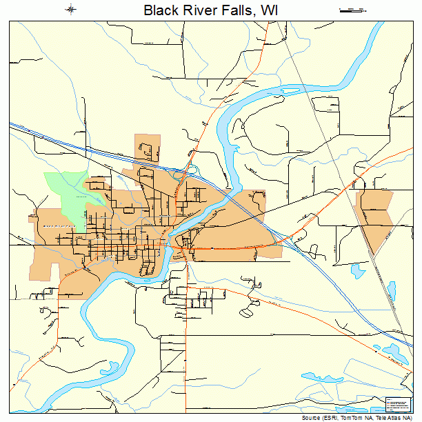 Black River Falls, WI street map