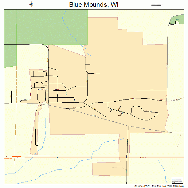 Blue Mounds, WI street map