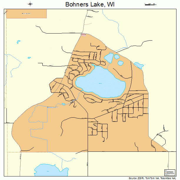 Bohners Lake, WI street map