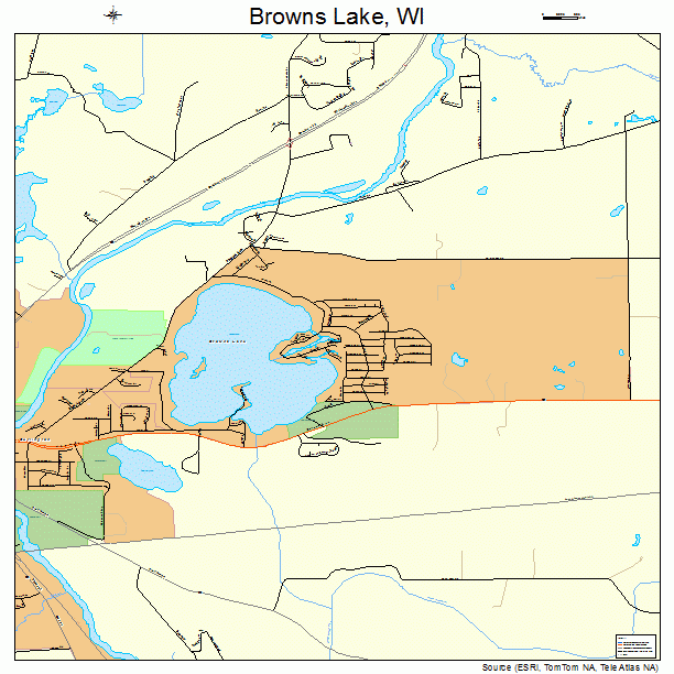 Browns Lake, WI street map