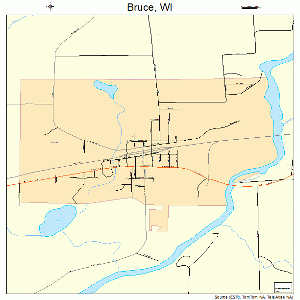 Bruce, WI street map