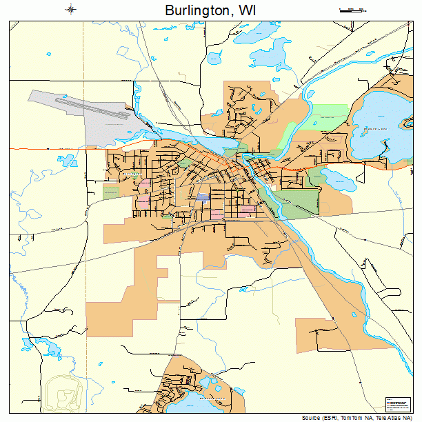 Burlington, WI street map