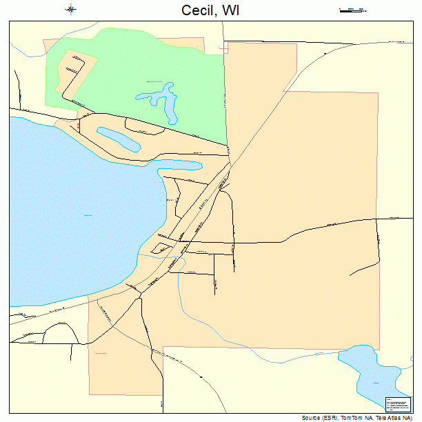 Cecil, WI street map