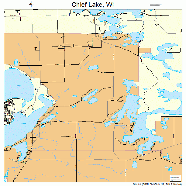 Chief Lake, WI street map