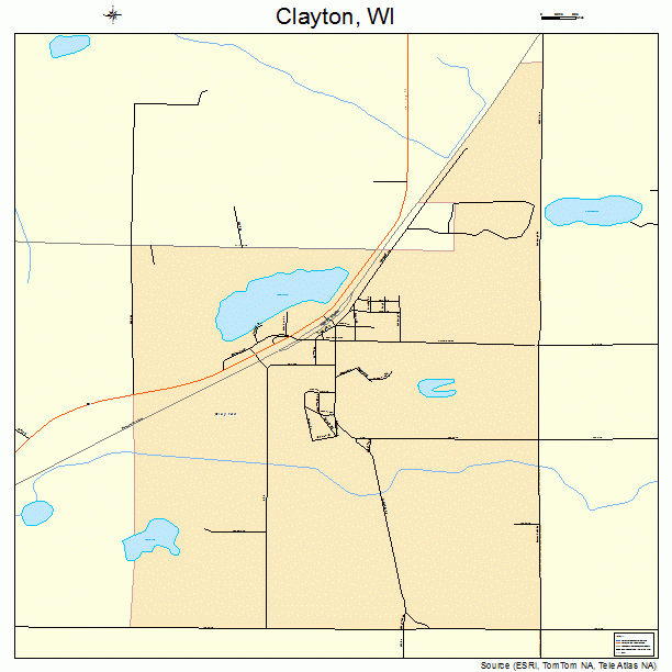 Clayton, WI street map