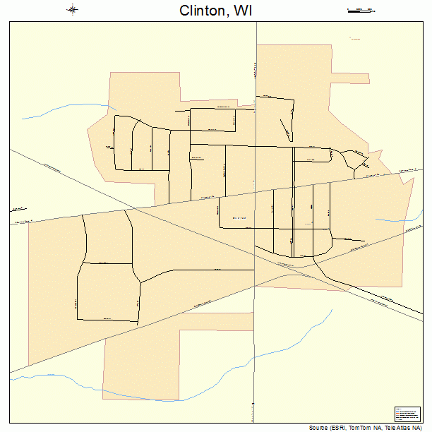 Clinton, WI street map