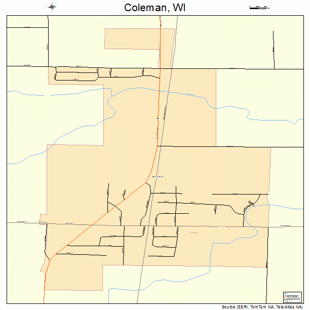 Coleman Wisconsin Street Map 5516250