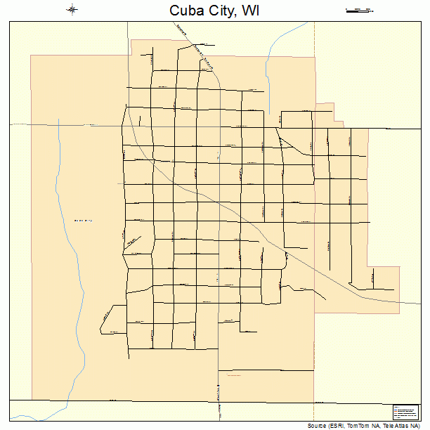 Cuba City, WI street map