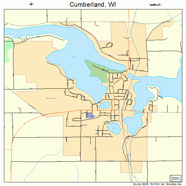 Cumberland, WI street map