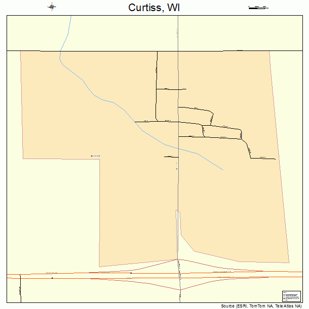 Curtiss, WI street map