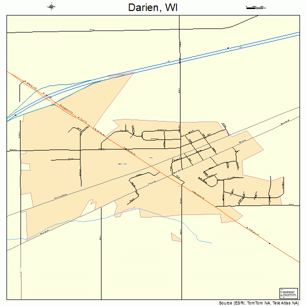 Darien, WI street map