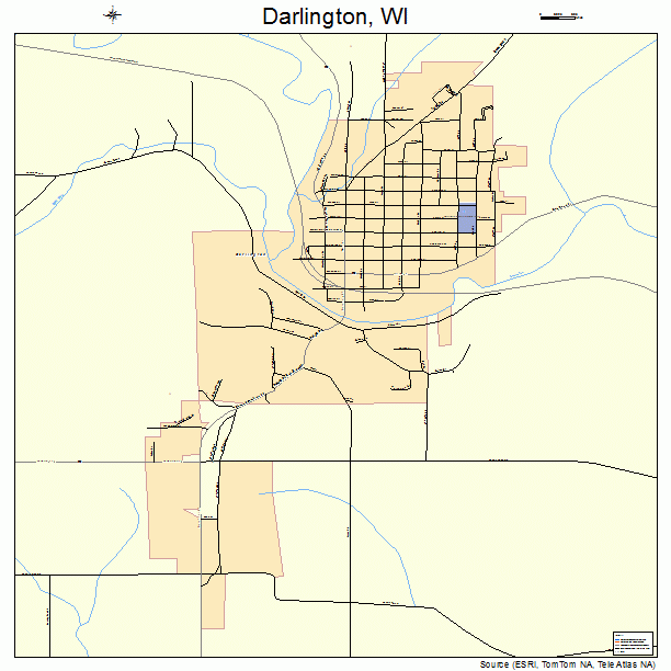 Darlington, WI street map