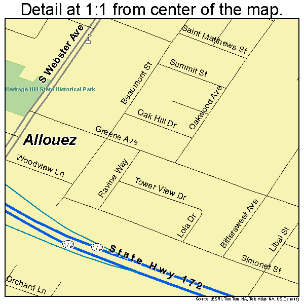 Allouez, Wisconsin road map detail