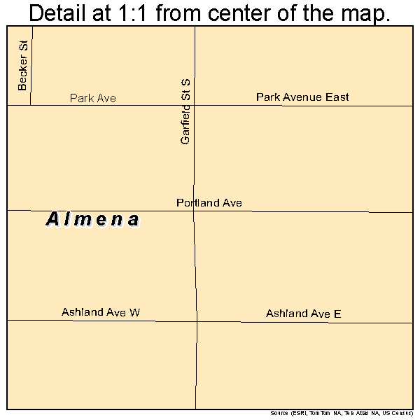 Almena, Wisconsin road map detail