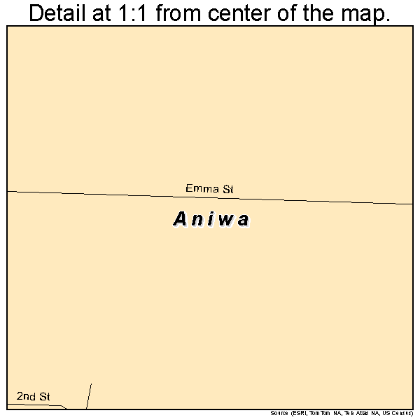 Aniwa, Wisconsin road map detail