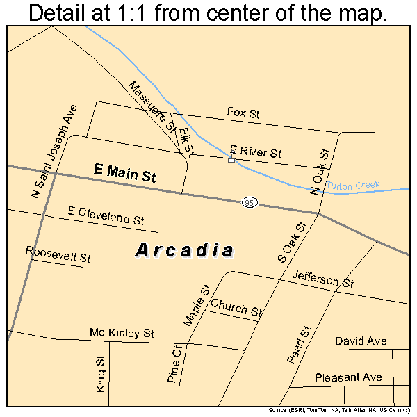 Arcadia, Wisconsin road map detail