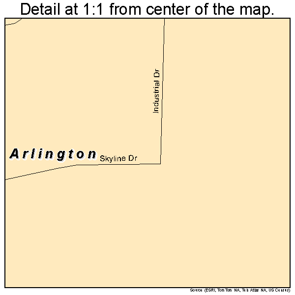 Arlington, Wisconsin road map detail
