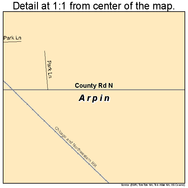 Arpin, Wisconsin road map detail