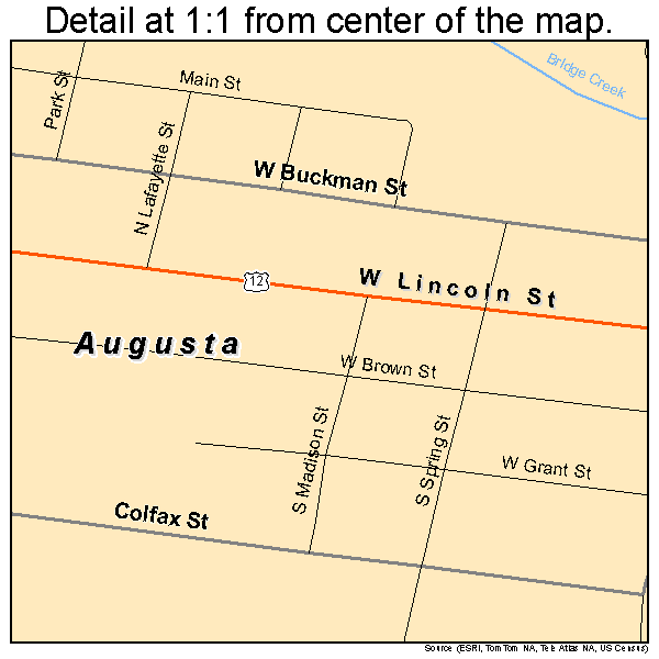 Augusta, Wisconsin road map detail