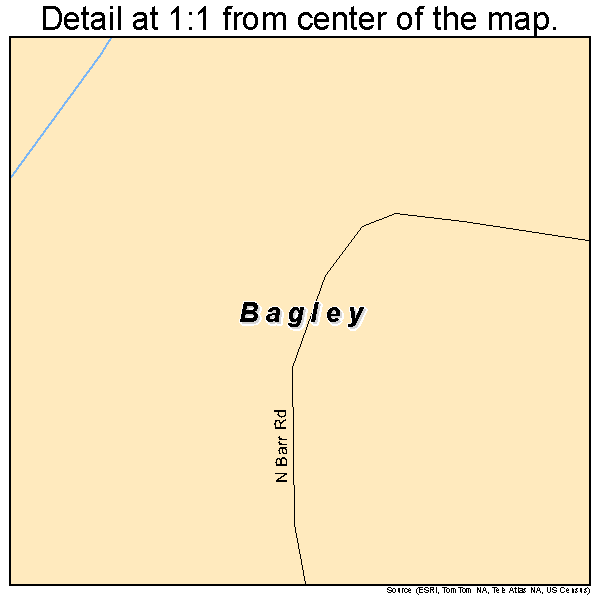 Bagley, Wisconsin road map detail