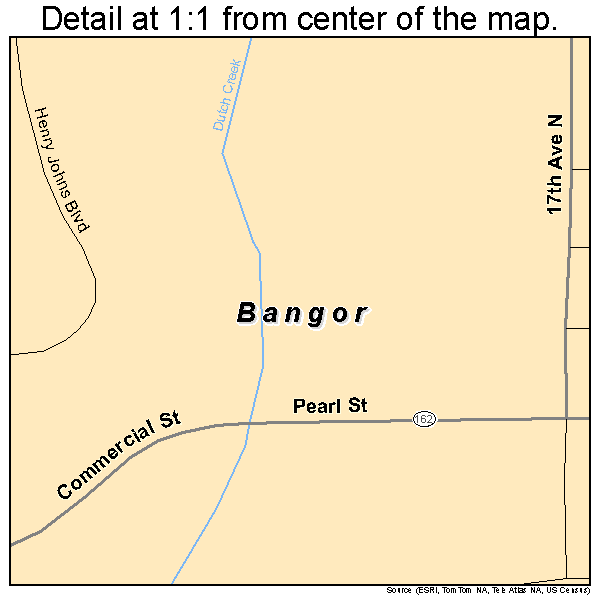 Bangor, Wisconsin road map detail