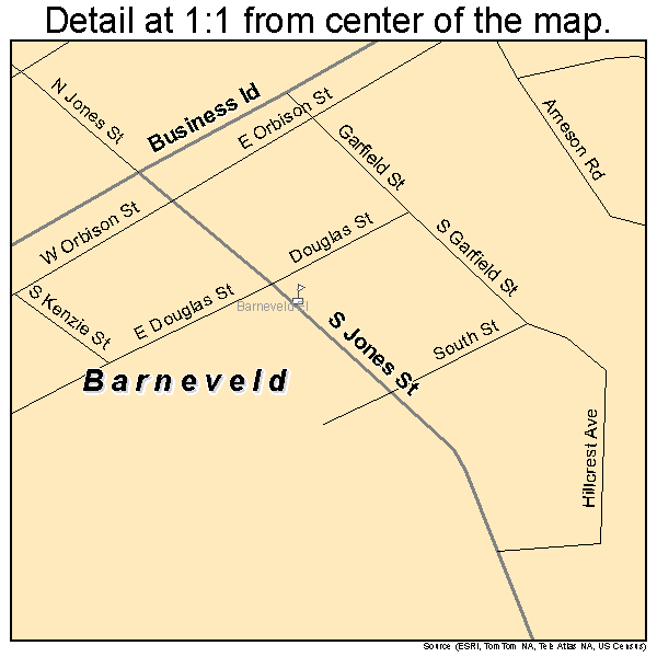 Barneveld, Wisconsin road map detail