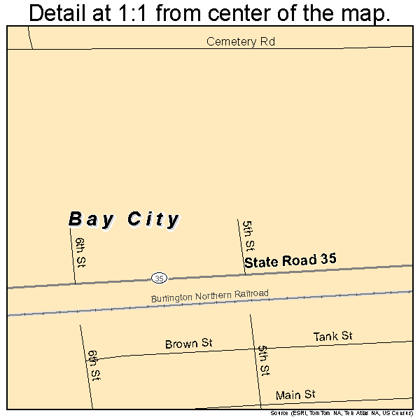 Bay City, Wisconsin road map detail
