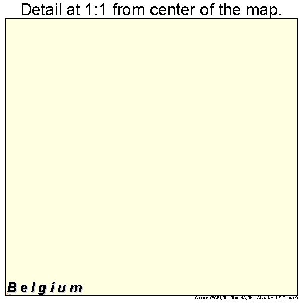 Belgium, Wisconsin road map detail