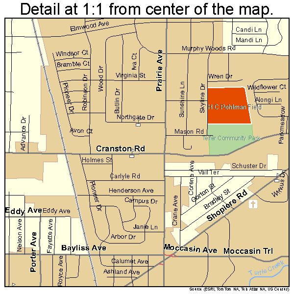 Beloit, Wisconsin road map detail