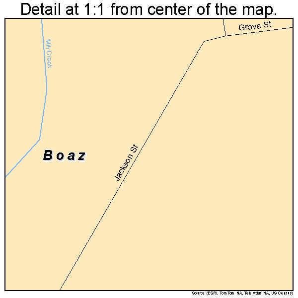 Boaz, Wisconsin road map detail