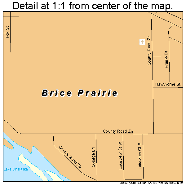 Brice Prairie, Wisconsin road map detail