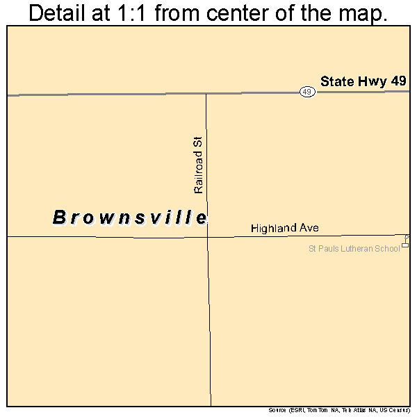Brownsville, Wisconsin road map detail