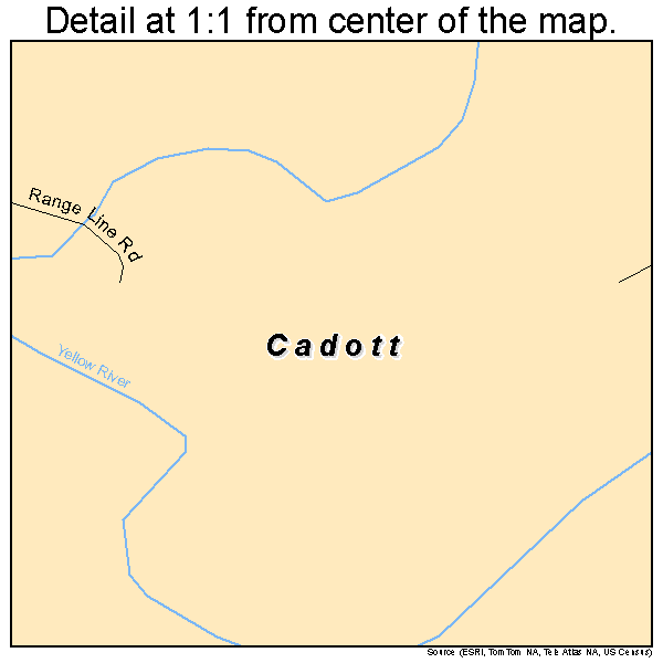 Cadott, Wisconsin road map detail