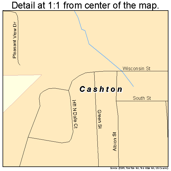 Cashton, Wisconsin road map detail