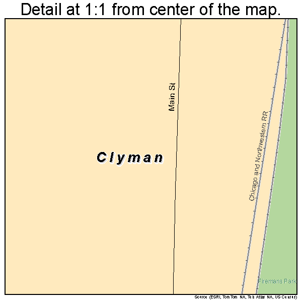 Clyman, Wisconsin road map detail