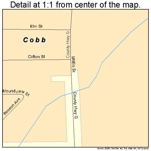 Cobb, Wisconsin road map detail