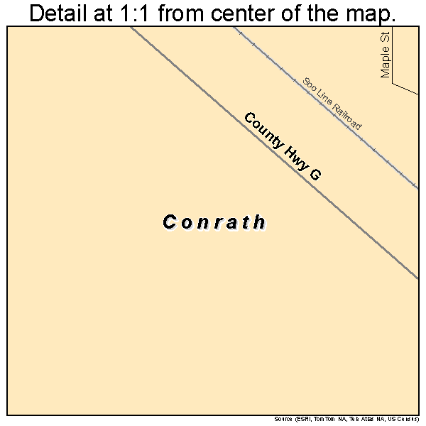 Conrath, Wisconsin road map detail