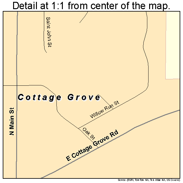 Cottage Grove, Wisconsin road map detail
